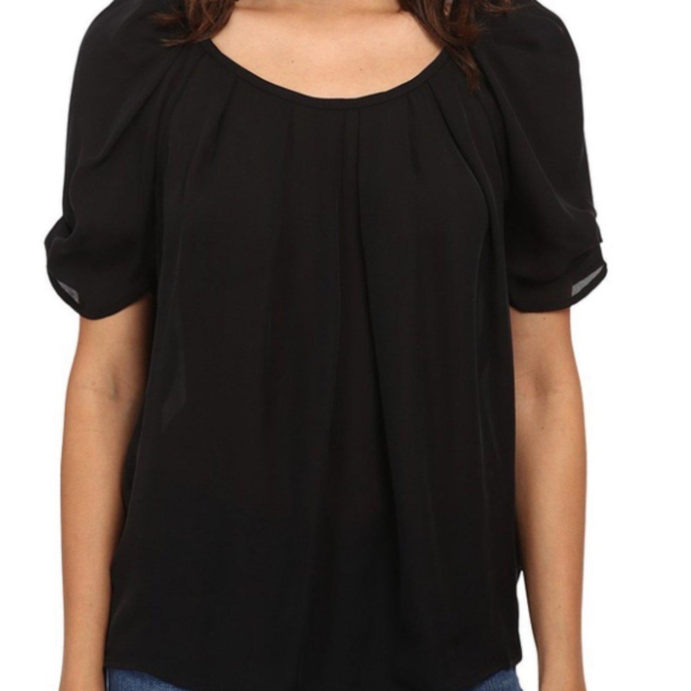Joie “Eleanor” 100% Silk Black Blouse